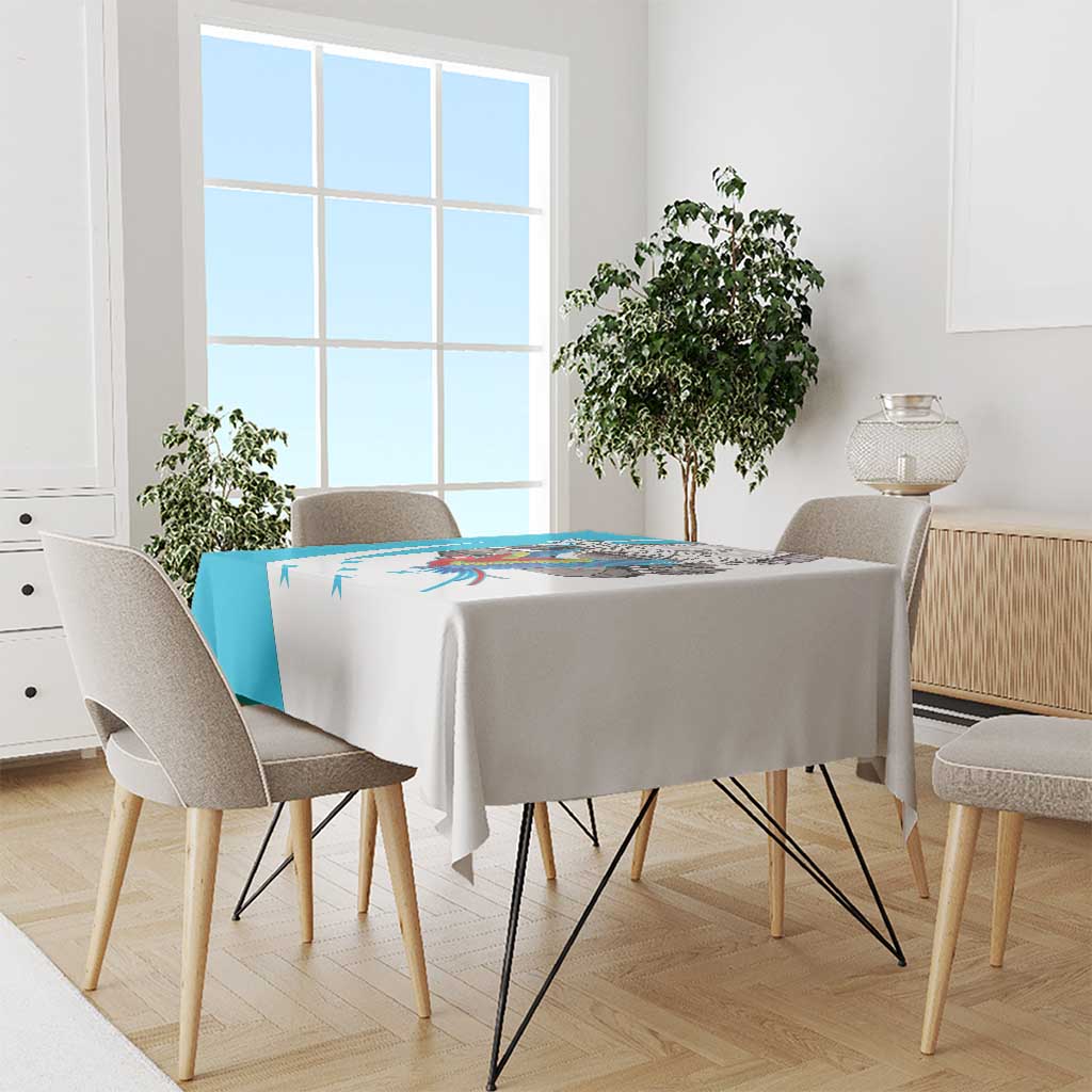 Personalized Honduras Independence Day Tablecloth Scarlet Macaw With Coat Of Arms LT18