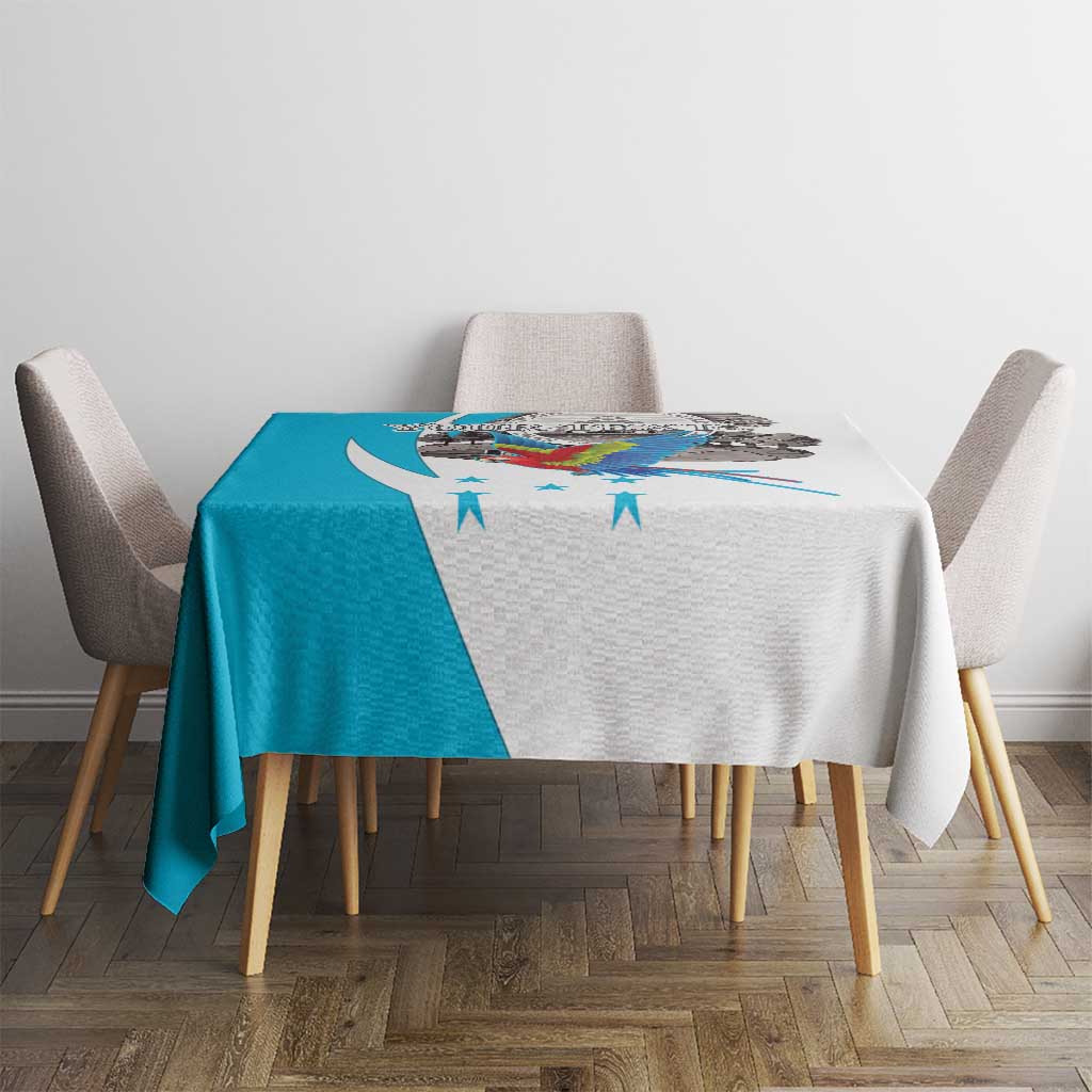 Personalized Honduras Independence Day Tablecloth Scarlet Macaw With Coat Of Arms LT18