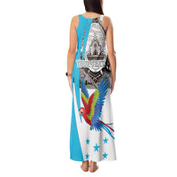 Personalized Honduras Independence Day Tank Maxi Dress Scarlet Macaw With Coat Of Arms LT18