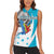 Personalized Honduras Independence Day Women Sleeveless Polo Shirt Scarlet Macaw With Coat Of Arms LT18