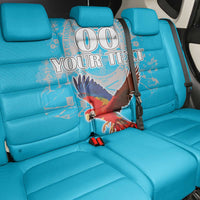 Custom Honduras Independence Day Back Car Seat Cover Scarlet Macaw With Orchid Flower - Wonder Print Shop