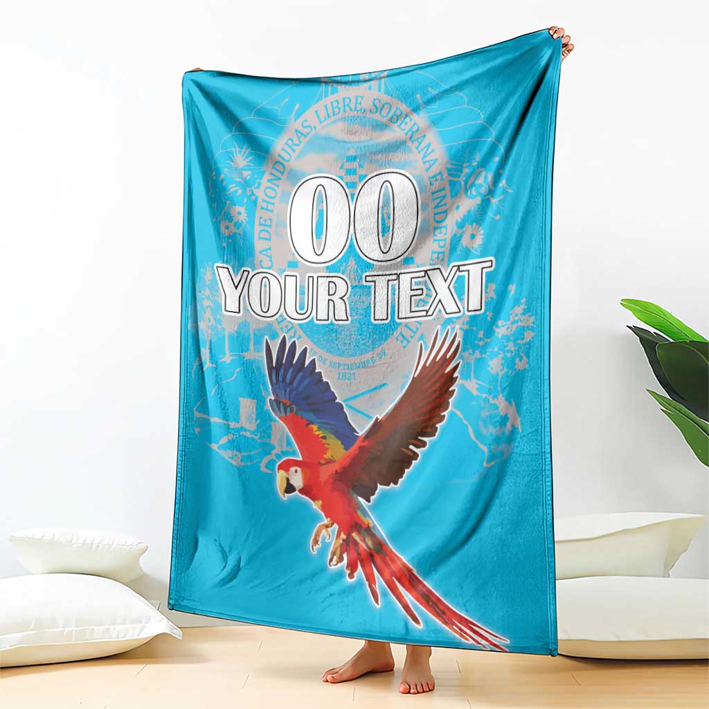 Custom Honduras Independence Day Blanket Scarlet Macaw With Orchid Flower