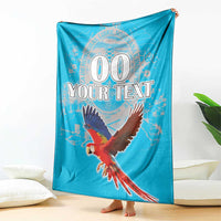 Custom Honduras Independence Day Blanket Scarlet Macaw With Orchid Flower