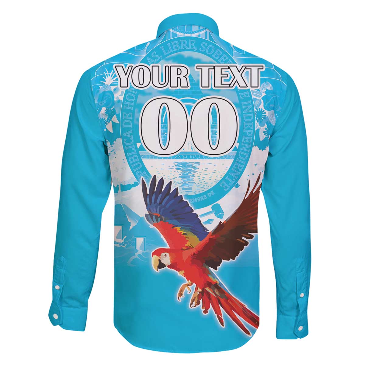 Custom Honduras Independence Day Family Matching Puletasi and Hawaiian Shirt Scarlet Macaw With Orchid Flower - Wonder Print Shop