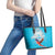 Custom Honduras Independence Day Leather Tote Bag Scarlet Macaw With Orchid Flower - Wonder Print Shop