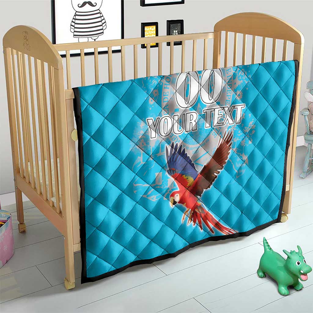 Custom Honduras Independence Day Quilt Scarlet Macaw With Orchid Flower - Wonder Print Shop