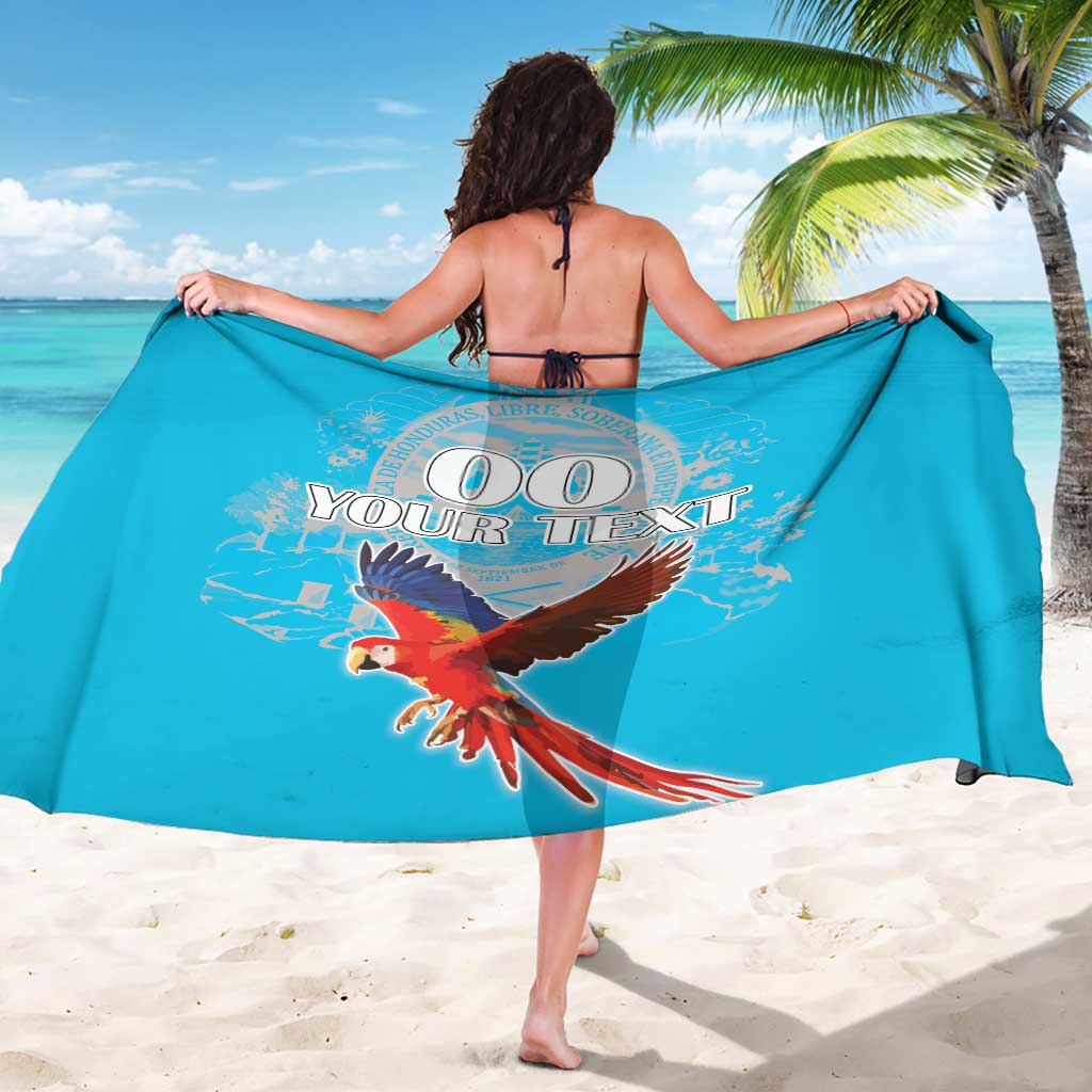 Custom Honduras Independence Day Sarong Scarlet Macaw With Orchid Flower - Wonder Print Shop