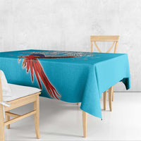 Custom Honduras Independence Day Tablecloth Scarlet Macaw With Orchid Flower - Wonder Print Shop