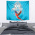 Custom Honduras Independence Day Tapestry Scarlet Macaw With Orchid Flower - Wonder Print Shop