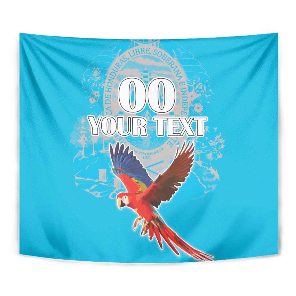 Custom Honduras Independence Day Tapestry Scarlet Macaw With Orchid Flower - Wonder Print Shop