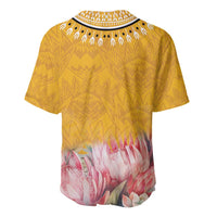 Africa Dashiki Baseball Jersey King Protea Floral Motif Patterns - Wonder Print Shop