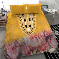 Africa Dashiki Bedding Set King Protea Floral Motif Patterns - Wonder Print Shop