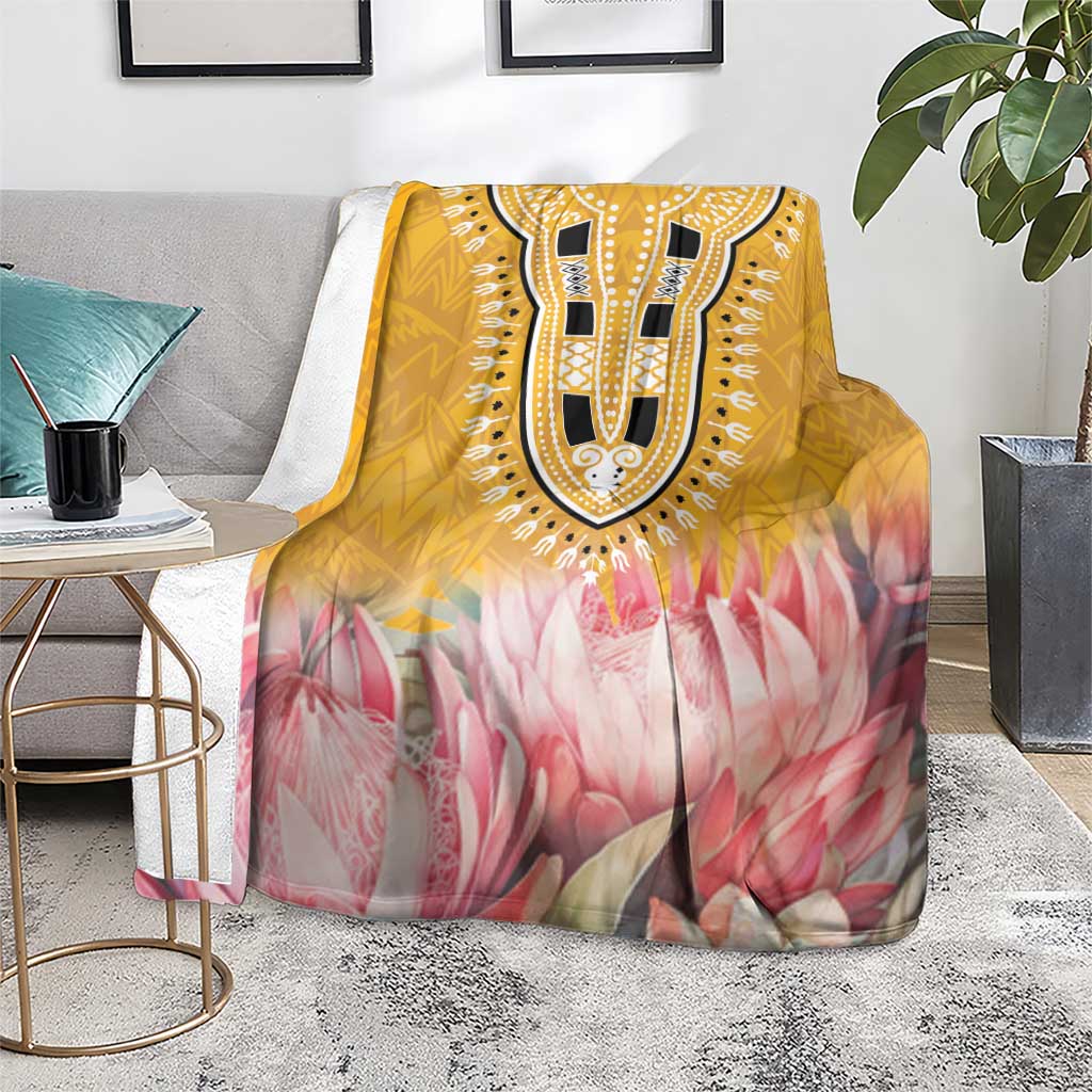 Africa Dashiki Blanket King Protea Floral Motif Patterns