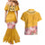Africa Dashiki Couples Matching Mermaid Dress and Hawaiian Shirt King Protea Floral Motif Patterns - Wonder Print Shop