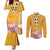 Africa Dashiki Couples Matching Mermaid Dress and Long Sleeve Button Shirt King Protea Floral Motif Patterns