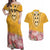 Africa Dashiki Couples Matching Off Shoulder Maxi Dress and Hawaiian Shirt King Protea Floral Motif Patterns - Wonder Print Shop