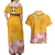 Africa Dashiki Couples Matching Off Shoulder Maxi Dress and Hawaiian Shirt King Protea Floral Motif Patterns - Wonder Print Shop