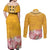 Africa Dashiki Couples Matching Off Shoulder Maxi Dress and Long Sleeve Button Shirt King Protea Floral Motif Patterns - Wonder Print Shop