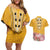 Africa Dashiki Couples Matching Off Shoulder Short Dress and Hawaiian Shirt King Protea Floral Motif Patterns - Wonder Print Shop