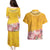 Africa Dashiki Couples Matching Puletasi and Hawaiian Shirt King Protea Floral Motif Patterns - Wonder Print Shop