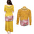Africa Dashiki Couples Matching Puletasi and Long Sleeve Button Shirt King Protea Floral Motif Patterns - Wonder Print Shop