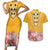 Africa Dashiki Couples Matching Short Sleeve Bodycon Dress and Hawaiian Shirt King Protea Floral Motif Patterns - Wonder Print Shop