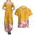 Africa Dashiki Couples Matching Summer Maxi Dress and Hawaiian Shirt King Protea Floral Motif Patterns - Wonder Print Shop