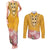 Africa Dashiki Couples Matching Tank Maxi Dress and Long Sleeve Button Shirt King Protea Floral Motif Patterns - Wonder Print Shop