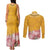 Africa Dashiki Couples Matching Tank Maxi Dress and Long Sleeve Button Shirt King Protea Floral Motif Patterns - Wonder Print Shop