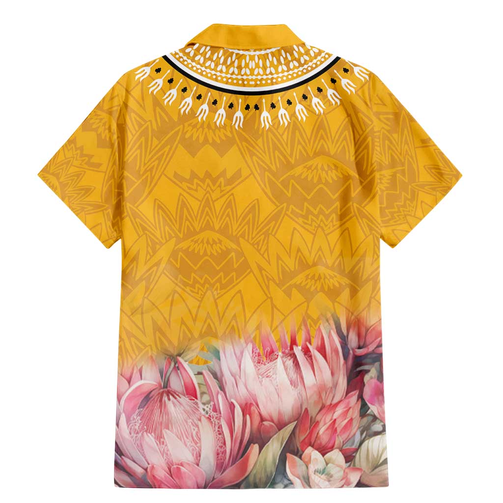Africa Dashiki Family Matching Mermaid Dress and Hawaiian Shirt King Protea Floral Motif Patterns - Wonder Print Shop