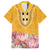 Africa Dashiki Family Matching Off Shoulder Short Dress and Hawaiian Shirt King Protea Floral Motif Patterns - Wonder Print Shop