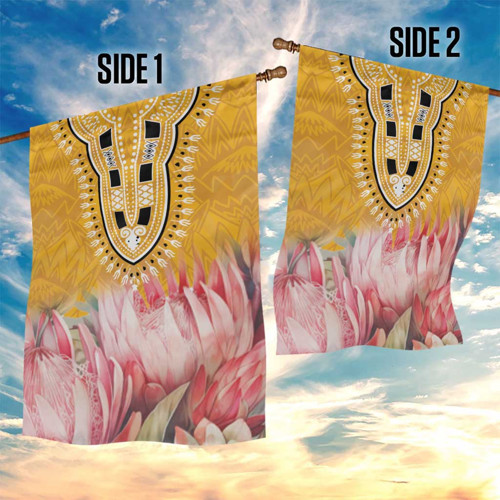 Africa Dashiki Garden Flag King Protea Floral Motif Patterns - Wonder Print Shop