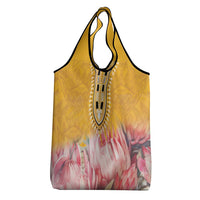 Africa Dashiki Grocery Bag King Protea Floral Motif Patterns