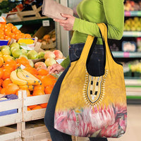 Africa Dashiki Grocery Bag King Protea Floral Motif Patterns