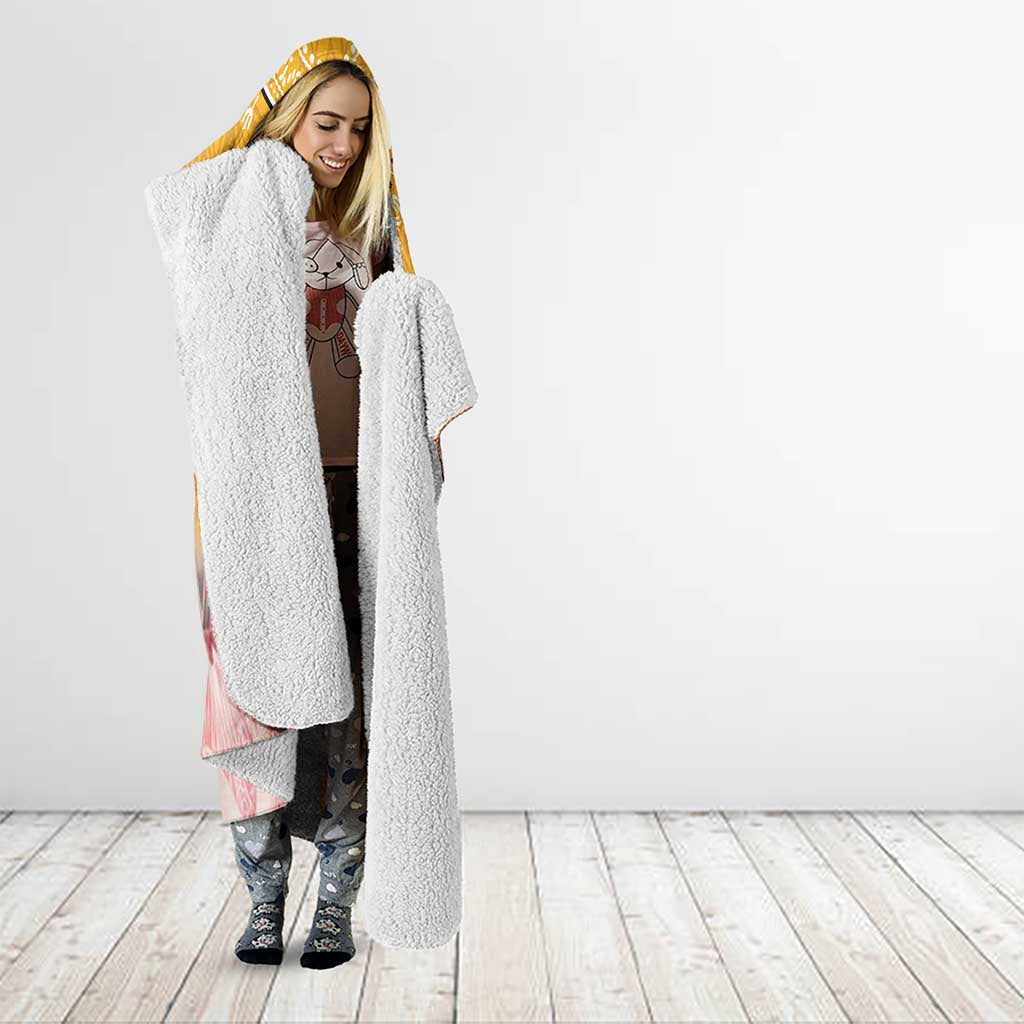 Africa Dashiki Hooded Blanket King Protea Floral Motif Patterns