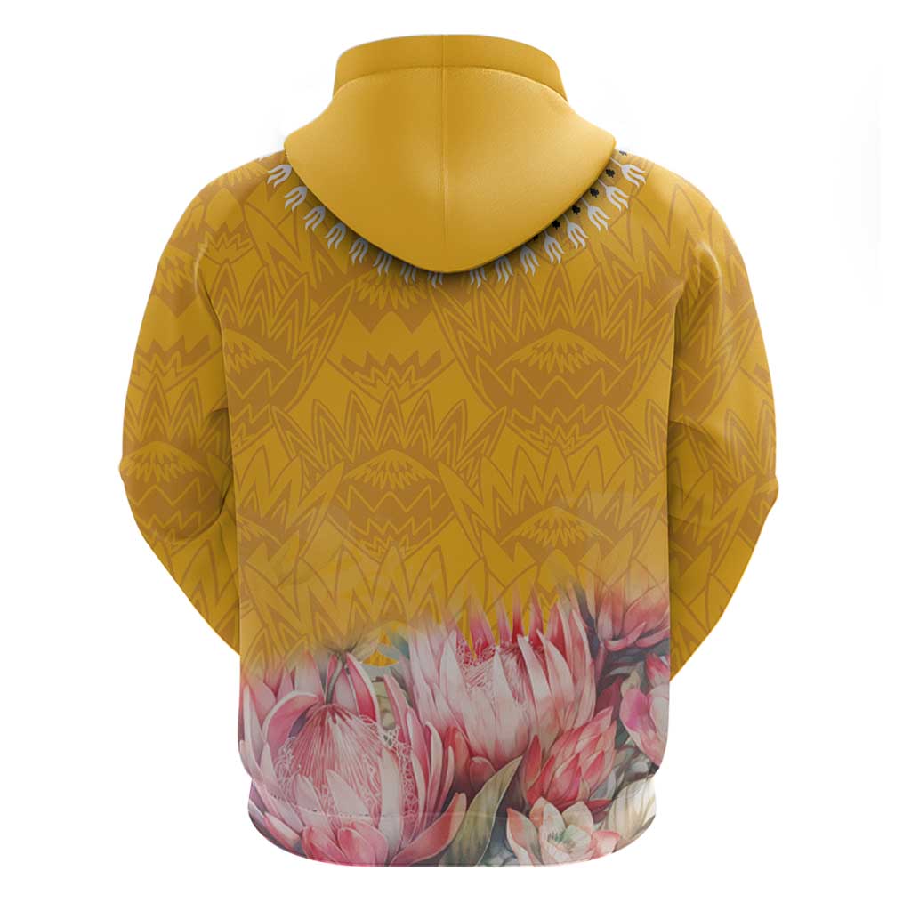 Africa Dashiki Hoodie King Protea Floral Motif Patterns - Wonder Print Shop