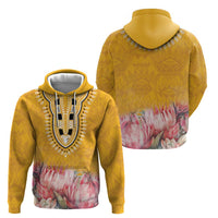 Africa Dashiki Hoodie King Protea Floral Motif Patterns - Wonder Print Shop