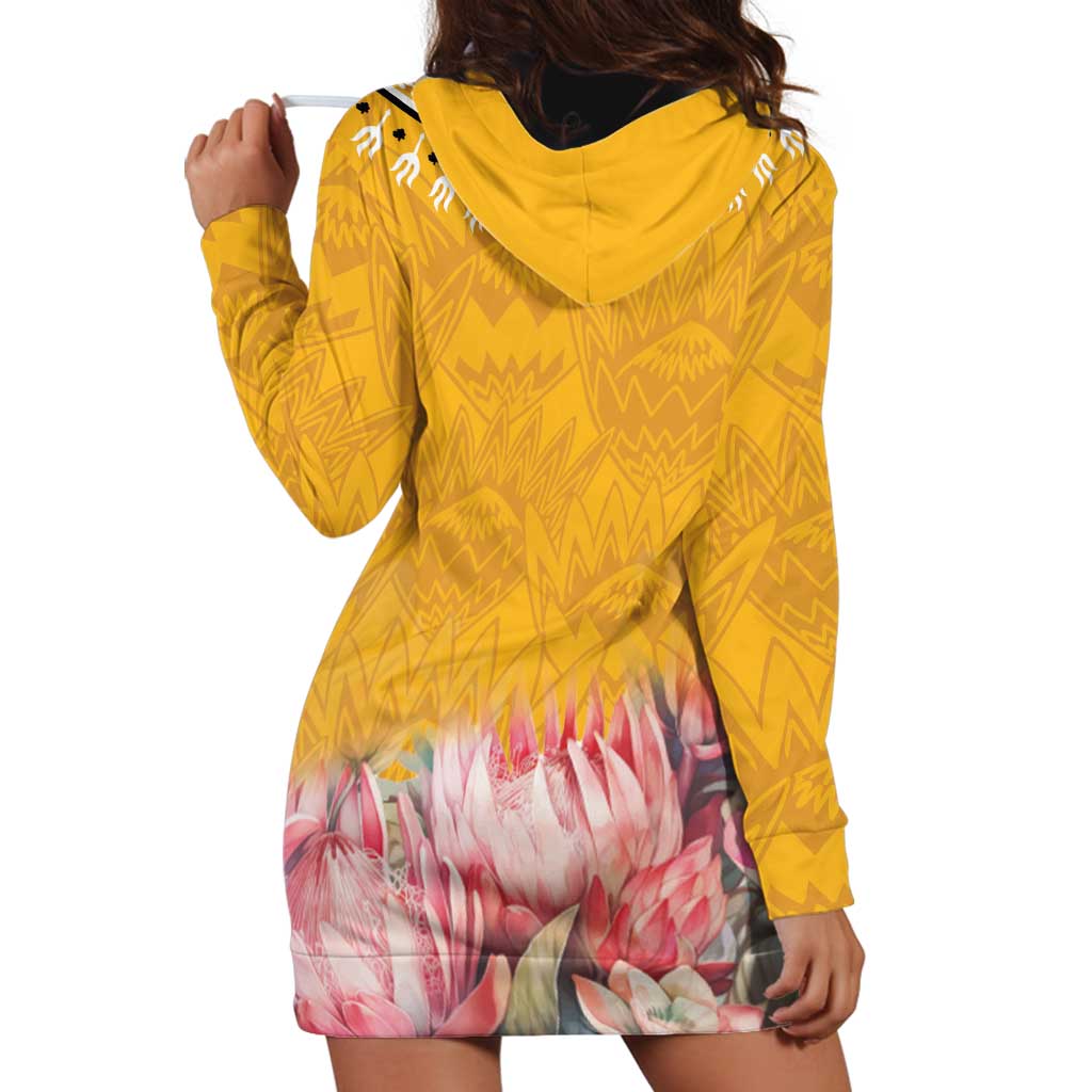 Africa Dashiki Hoodie Dress King Protea Floral Motif Patterns - Wonder Print Shop