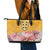 Africa Dashiki Leather Tote Bag King Protea Floral Motif Patterns - Wonder Print Shop