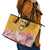 Africa Dashiki Leather Tote Bag King Protea Floral Motif Patterns - Wonder Print Shop