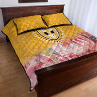 Africa Dashiki Quilt Bed Set King Protea Floral Motif Patterns - Wonder Print Shop
