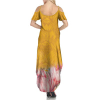 Africa Dashiki Summer Maxi Dress King Protea Floral Motif Patterns - Wonder Print Shop