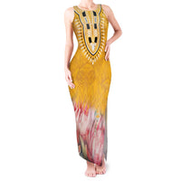 Africa Dashiki Tank Maxi Dress King Protea Floral Motif Patterns - Wonder Print Shop