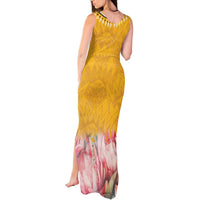 Africa Dashiki Tank Maxi Dress King Protea Floral Motif Patterns - Wonder Print Shop