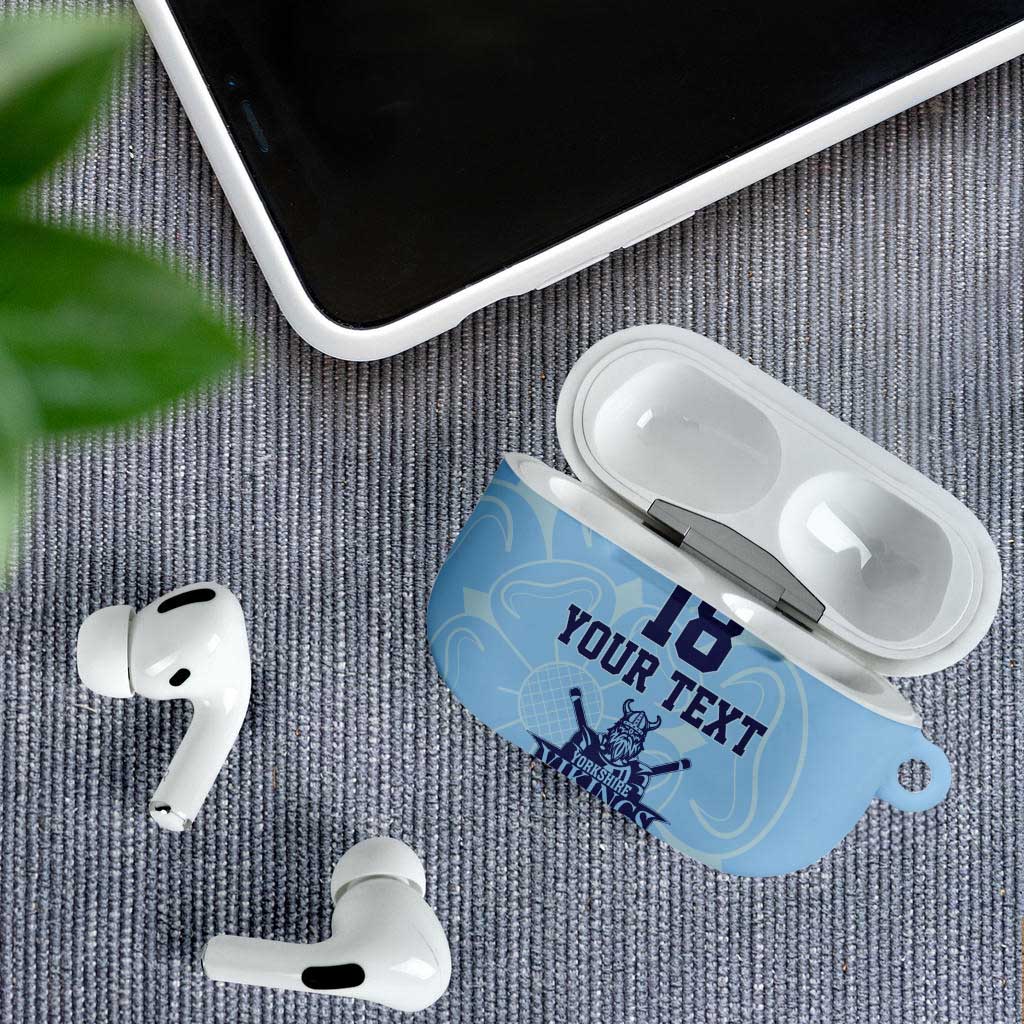 Custom Yorkshire Viking Spirit AirPods Case White Rose of York Blue Version - Wonder Print Shop
