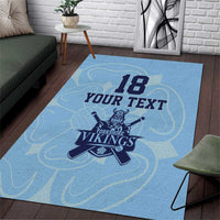 Custom Yorkshire Viking Spirit Area Rug White Rose of York Blue Version - Wonder Print Shop