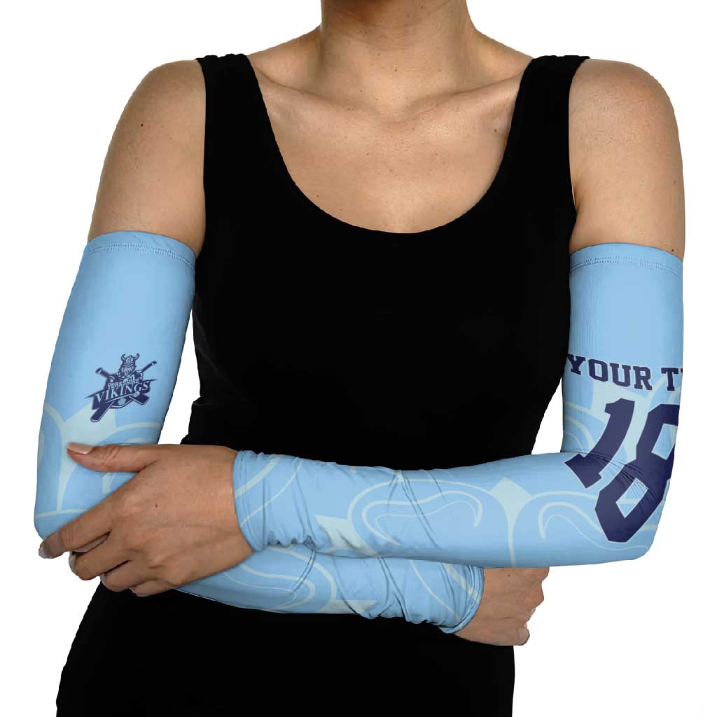 Custom Yorkshire Viking Spirit Arm Sleeves White Rose of York Blue Version - Wonder Print Shop