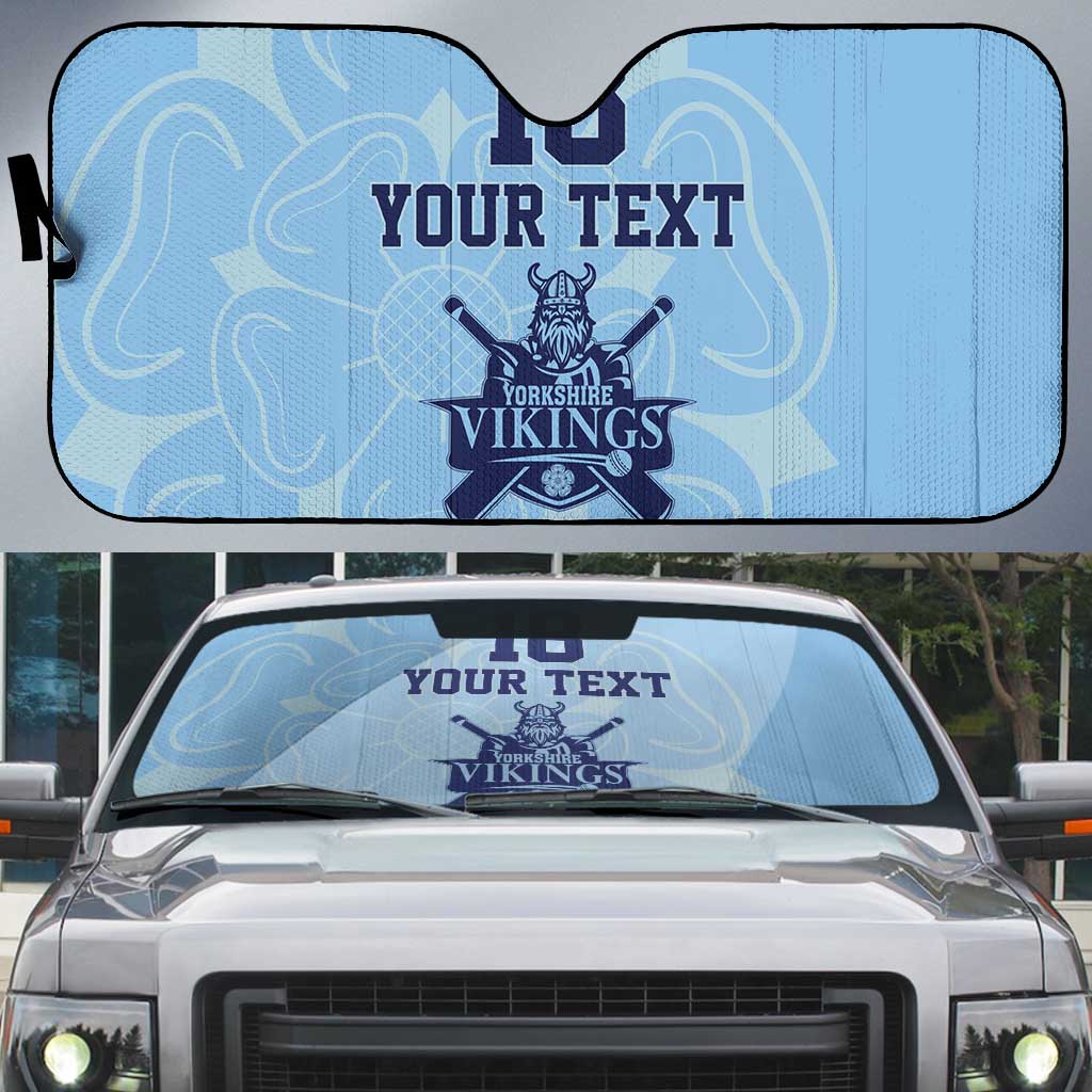 Custom Yorkshire Viking Spirit Auto Sun Shade White Rose of York Blue Version - Wonder Print Shop