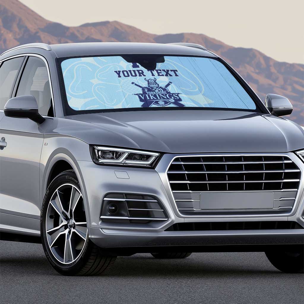 Custom Yorkshire Viking Spirit Auto Sun Shade White Rose of York Blue Version - Wonder Print Shop