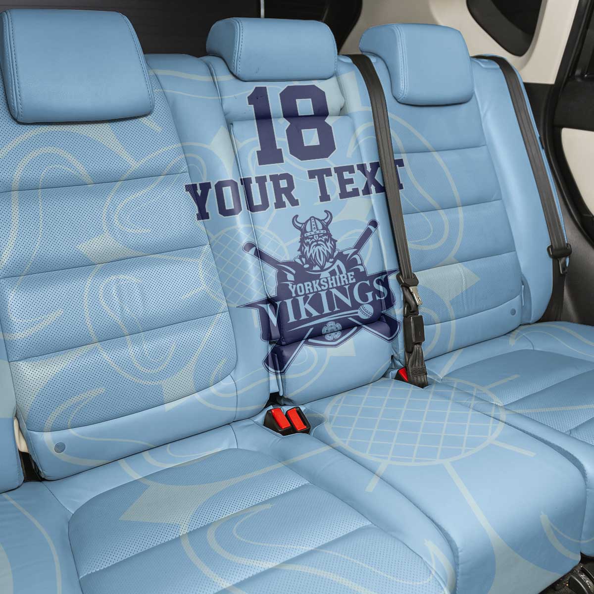 Custom Yorkshire Viking Spirit Back Car Seat Cover White Rose of York Blue Version - Wonder Print Shop